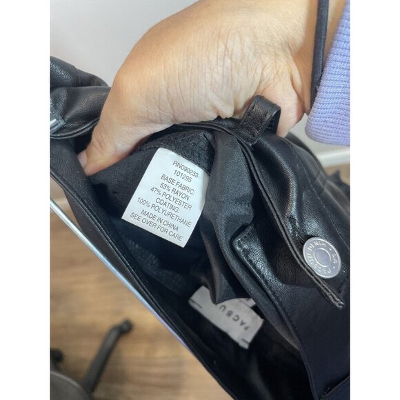 Pacsun Black Faux Leather Pants Wide Leg Women's Size XS NWT NEW Grunge Rock - Picture 5 of 12